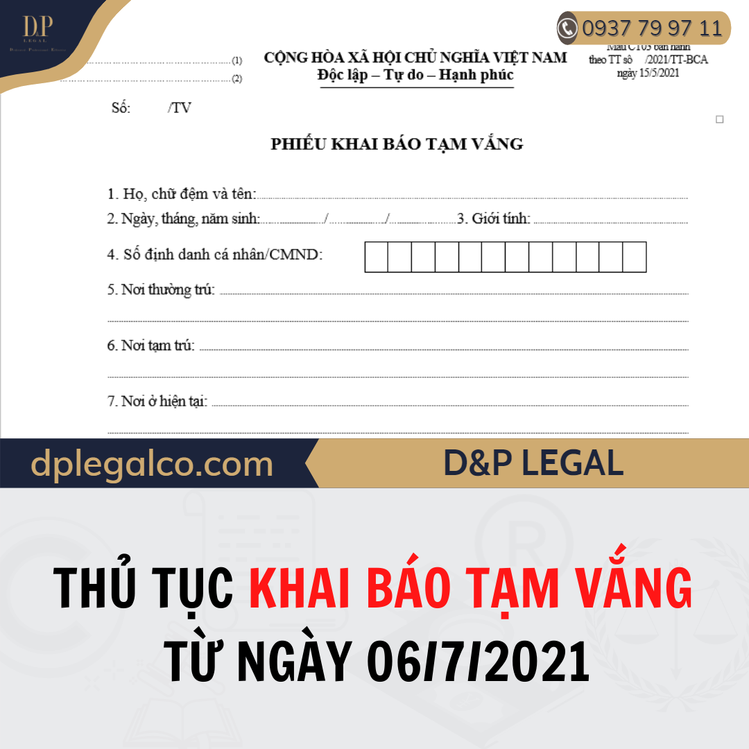 Read more about the article Thủ tục khai báo tạm vắng từ ngày 06/7/2021