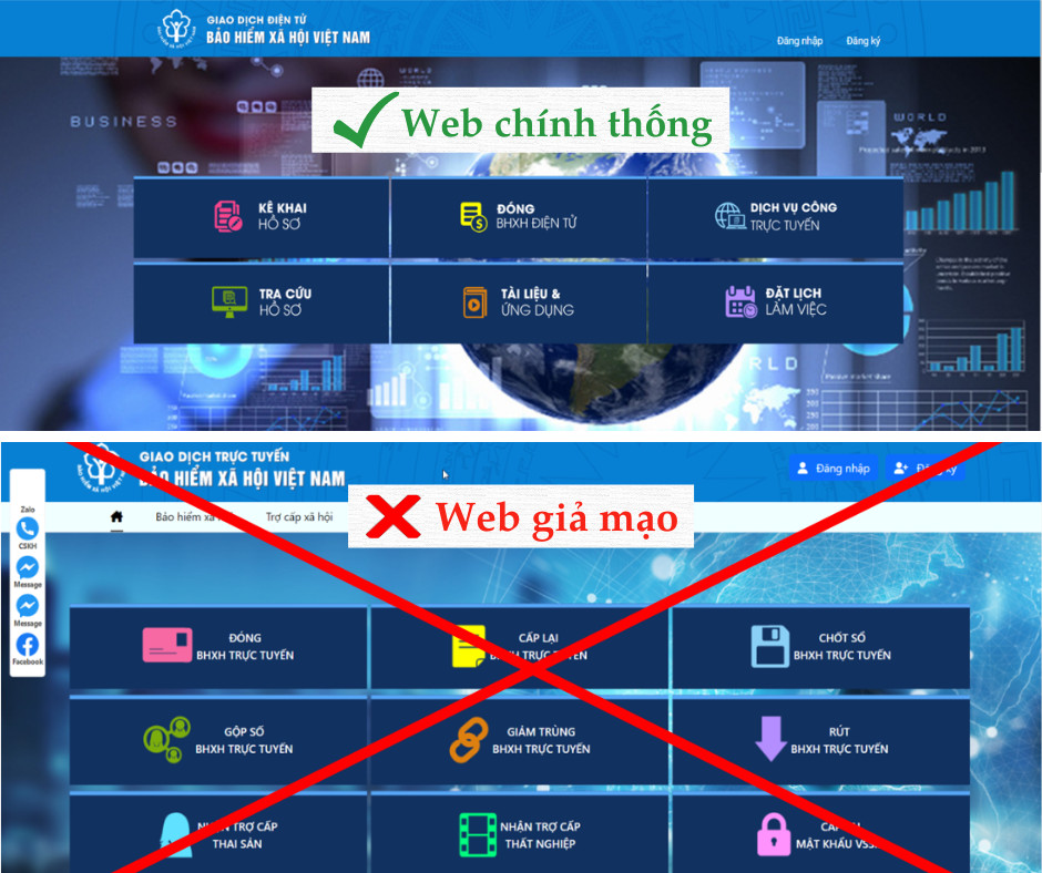 Read more about the article CẢNH BÁO LỪA ĐẢO: Giả mạo Cổng dịch vụ công Ngành Bảo hiểm xã hội Việt Nam